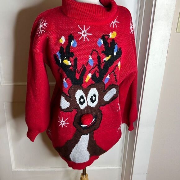 Women's Christmas Cute Reindeer Knitted Sweater, Ugly Sweater XXL - Picture 6 of 6